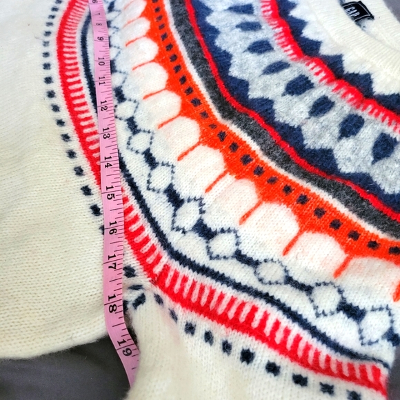 GAP | Ivory/Multicolor Fair Isle Mohair Wool Blend Pullover Knit Sweater - Picture 7 of 10